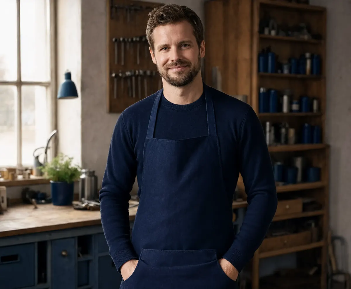A small business owner standing in his workshop
