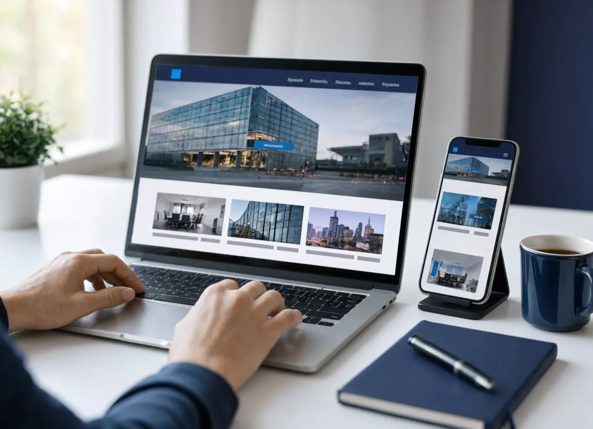A website shown on a phone and a laptop